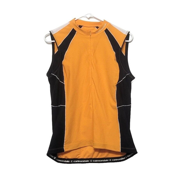 Cannondale Orange Full Zip Reflective Cycling Windbreaker Vest Womens Size L - Picture 1 of 8